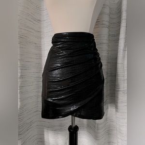 Black python high waist mini skirt